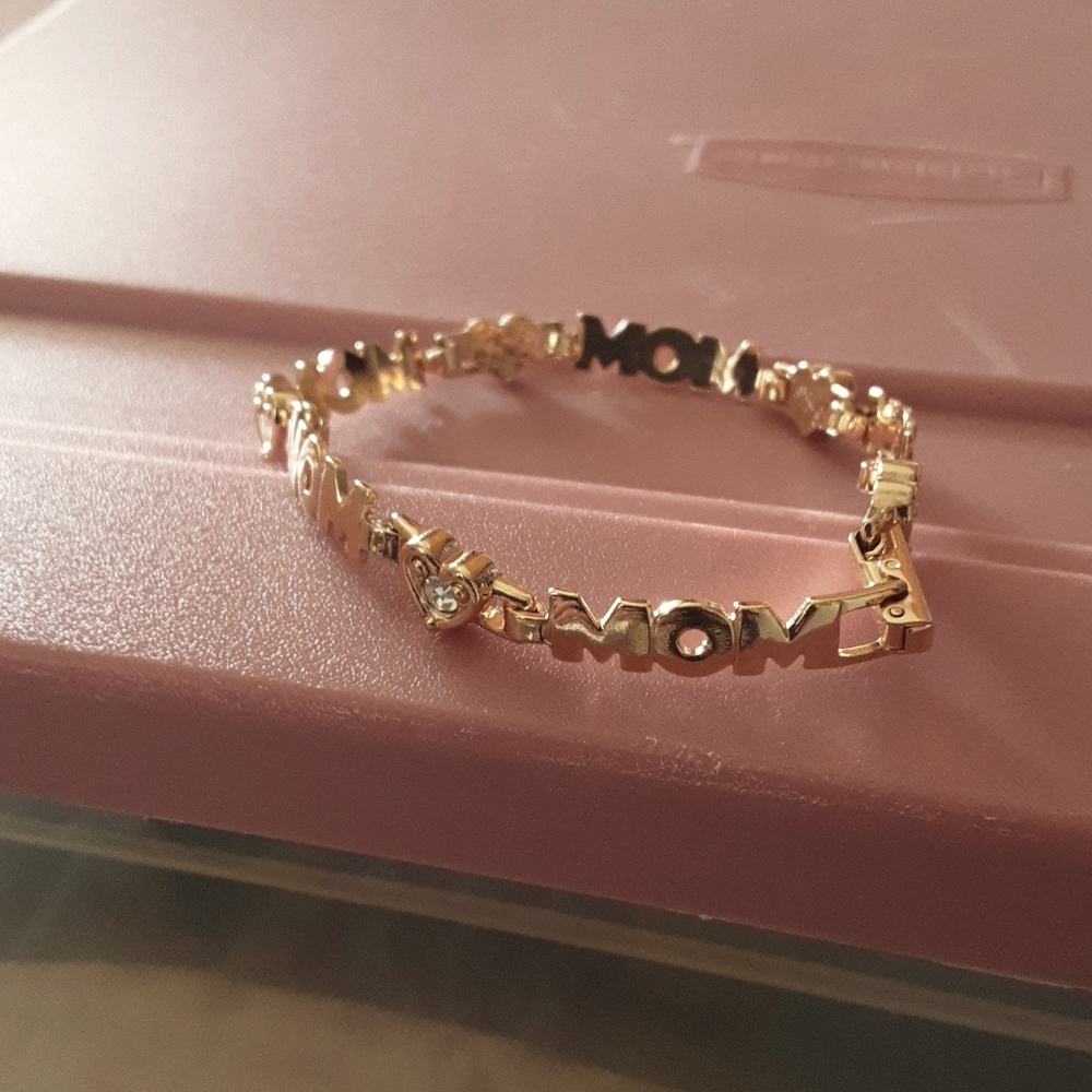 Mom bracelet gold 5 diamonds